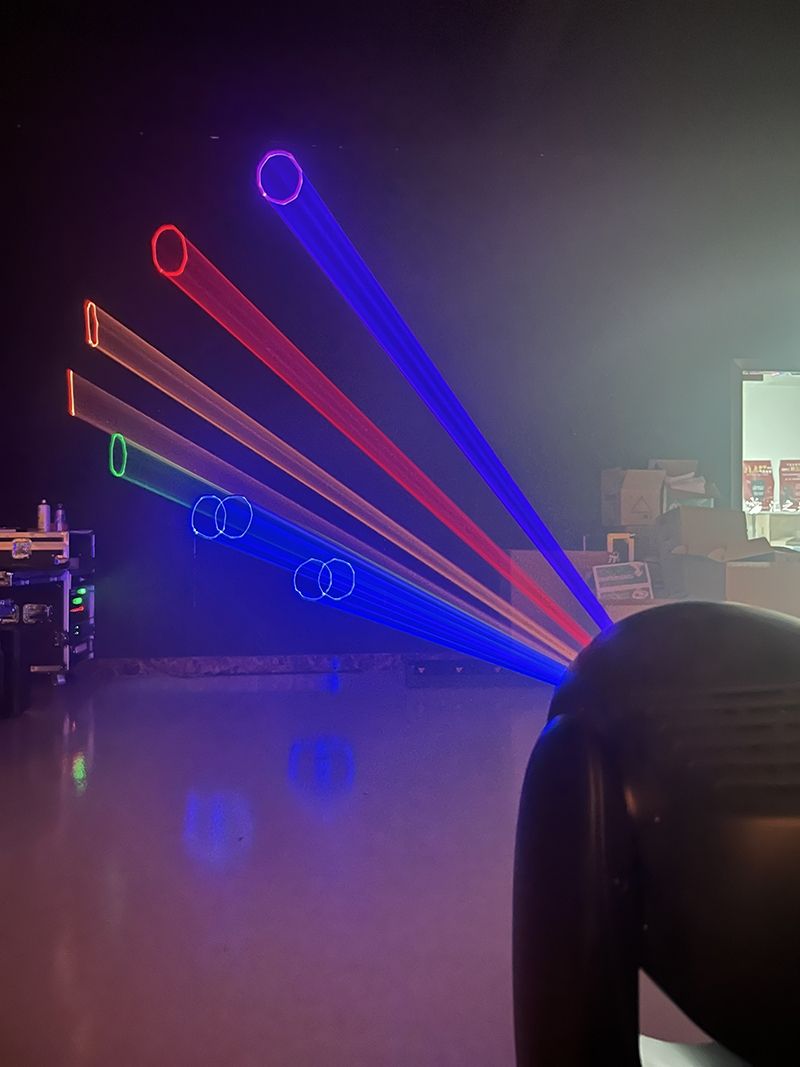 Nueva luz de escenario láser de animación a todo color RGB con cabezal móvil de 5W FD-ML015